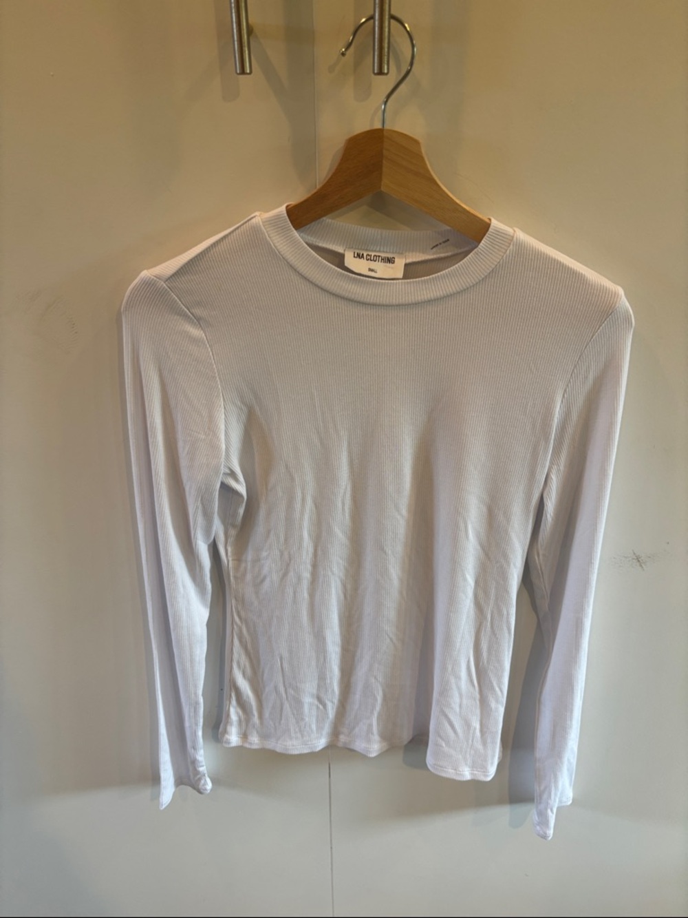 LNA Clothing Rilo Rib long sleeve top size Small